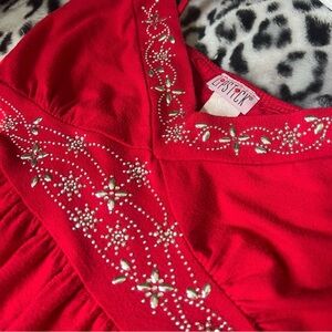 Lipstick Boutique Red Embellished Dress